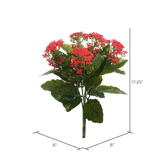 17.25" Red Artificial Kalanchoe Bush